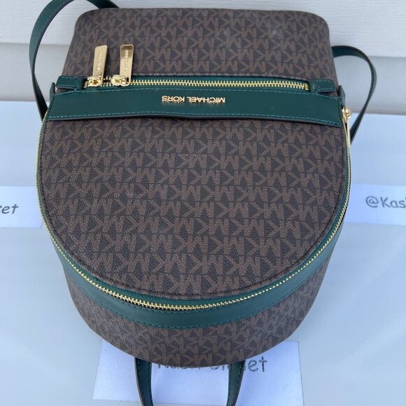 Michael Kors backpack kenly medium bag MK signature racing green - Picture 5 of 12